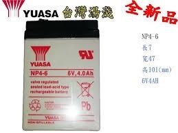 YUASA湯淺 6V4A 免保養鉛鈣電池 NP4-6   