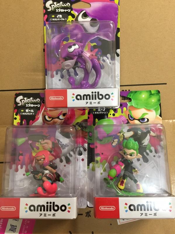 (全新現貨)Nintendo Swtich NS amiibo 漆彈大作戰 霓虹綠色男孩 霓虹粉紅色女孩 霓虹紫色章魚