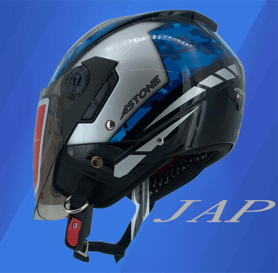 《JAP》 ASTONE RST AQ1 黑藍 輕量四分之三 內墨鏡 半罩 安全帽