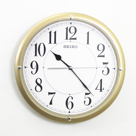 SEIKO精工掛鐘 耀眼時尚金色大數字設計時鐘 滑動式靜音秒針【NG1718】原廠公司貨