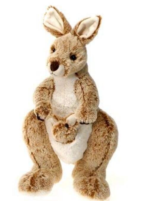 14485c 日本進口 限量品 好品質 可愛柔順 澳洲 袋鼠 動物絨毛絨玩偶抱枕娃娃擺件裝飾品禮品