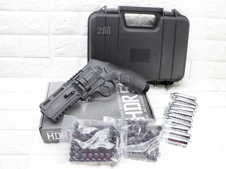 2館 UMAREX HDR 50 防身 鎮暴槍 左輪 CO2槍 + CO2小鋼瓶 + 鎮暴彈 + 加重彈 + 槍盒