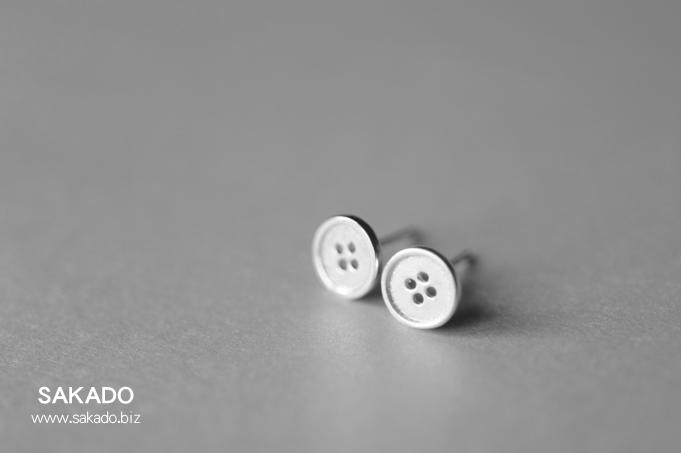 925純銀耳環-阪堂SAKADO-韓版設計師系列--熱播韓劇款-純銀鈕扣耳釘