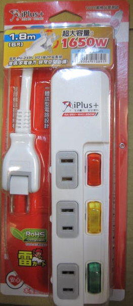 iPlus+成電2P 3開3插延長線9尺2.7M PU-2335