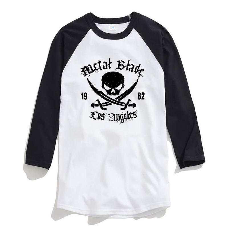 Metal Blade Records Skull 七分袖T恤 2色 歐美潮牌滑板龐克搖滾骷髏