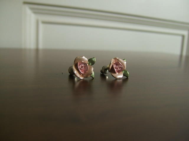 玫瑰花造型 耳環