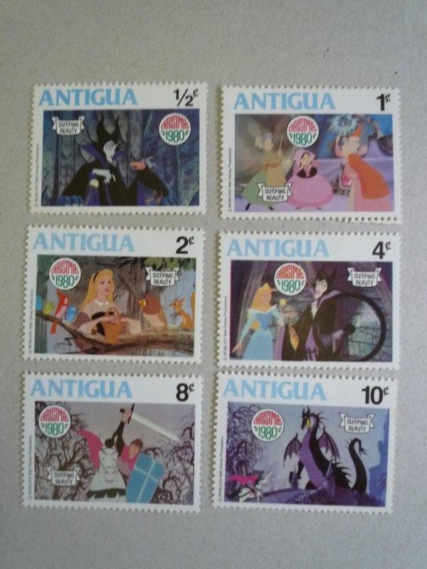 卡通郵票 Antigua 睡美人迪士尼米老鼠唐老鴨  安提瓜
