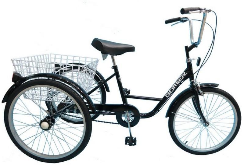 (免運) GOMIER 24吋三輪車 腳踏車 (黑色) -【台中-大明自行車】