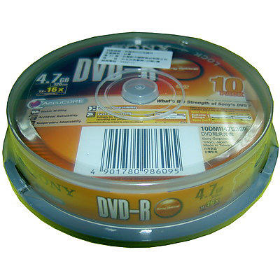 【文具通】停產剩庫存 SONY 索尼 DVD-R 16x 10入布丁桶 DVD±R 燒錄片 空白光碟片 B4010473