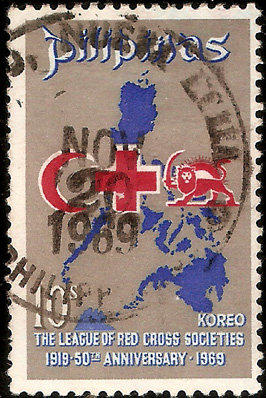 菲律賓郵票_紅十字會_地圖_1969_3308 →逗^郵舖←