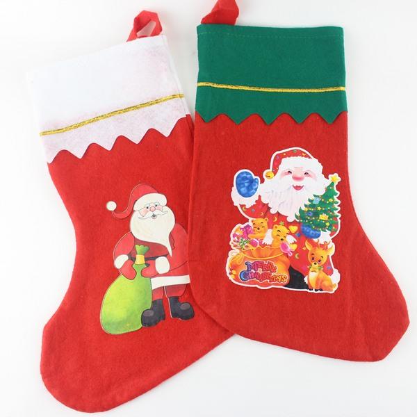【優購精品館】聖誕襪 大彩圖聖誕襪 耶誕襪 綠邊.白邊(中大型)/一袋10個入(促40)~5600