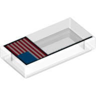 全新LEGO樂高透明印刷美國旗平板【34957】Tile 1x2 Flag 21309 6251607