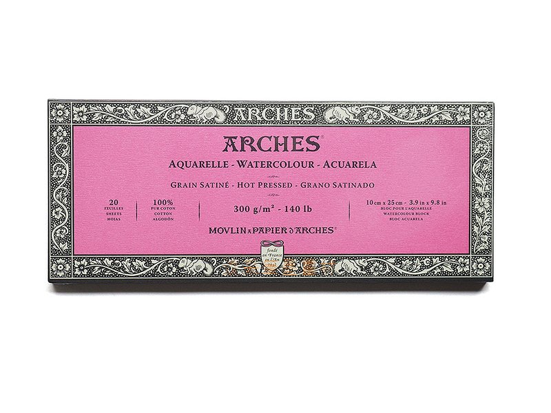 【汶采】ARCHES水彩本300g(10*25cm)細紋/熱壓-紫20入 水彩 素描 油畫 寫生畫冊