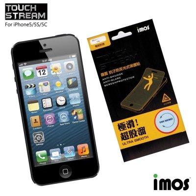 iMos Touch Stream iPhone5/5S/5C 霧面 正面 保護貼 保護膜 抗眩 股溜 附鏡頭貼