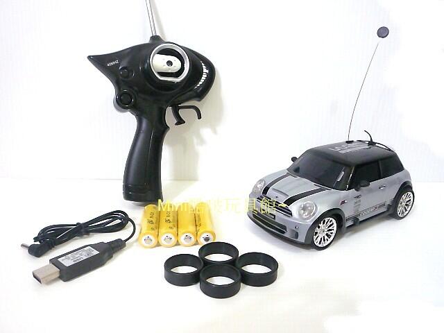Mini酷啵玩具館~充電版-超夯1/24Mini Cooper系列-4WD無線遙控甩尾車-遙控車-合金車殼版