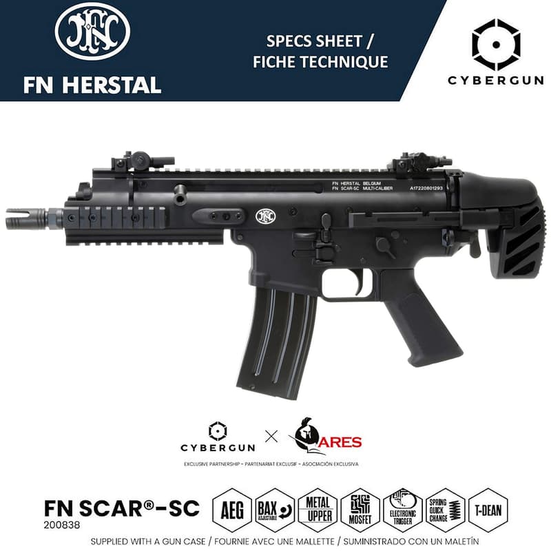 RST 紅星 - ARES 阿瑞斯 SCAR-SC 電動步槍 FN 授權刻字 原廠T插 附槍箱 ARES-AR-104E