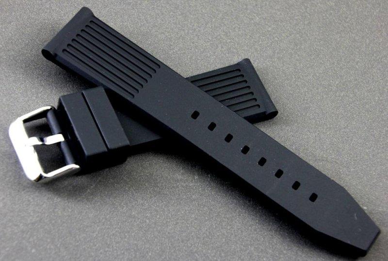 來來鐘錶~silicone strap歐洲新款高質感24mm矽膠錶帶不鏽鋼扣tissot iwc seiko panerai