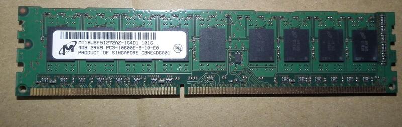 純ECC美光DDR3-1333單條4GB伺服器專用記憶體2RX8 PC3-10600E 4G正常電壓E3 E5可用工作站