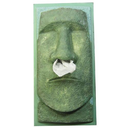 (I LOVE樂多)智利復活島迷你Moai巨像衛生紙盒moai (青色)摩艾實用 裝置藝術 送人自用兩相宜