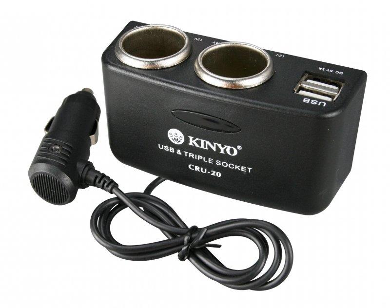 小牛蛙數位 耐嘉 KINYO CRU-20  USB充電 3A車用 USB 點煙器擴充座 行車記錄器、測速器
