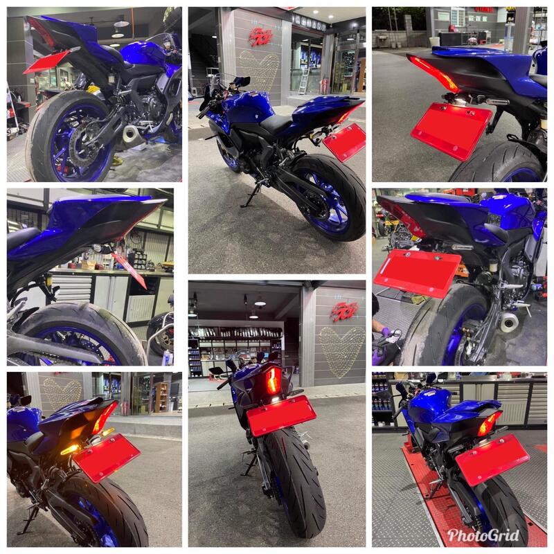 【普龍貢-實體店面】鬍鬚牌 YAMAHA R7 YZF-R7 短牌架 高硬度 白鐵 黑烤漆 可加購 底板反光片