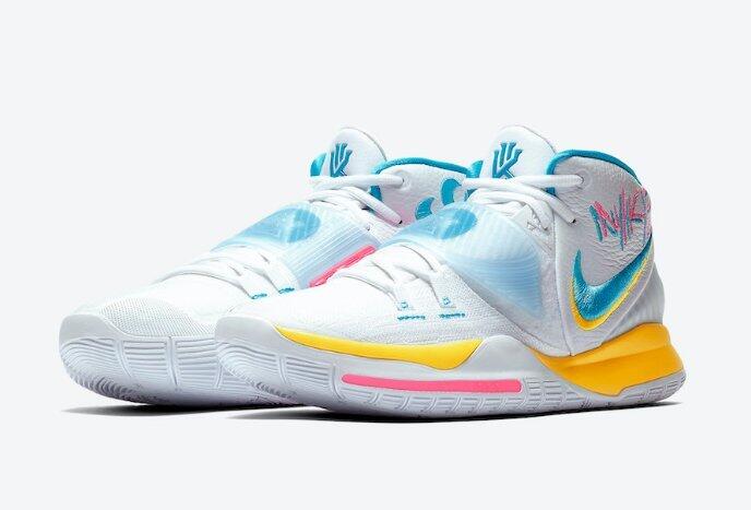 9527 Nike Kyrie 6 Neon Graffiti 白 藍 粉紅 籃球鞋 BQ4631-101