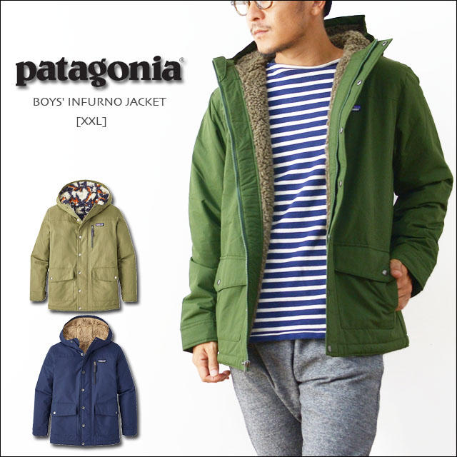 Patagonia Boys' Infurno Jacket 卡其色刷毛連帽外套卡奇north face