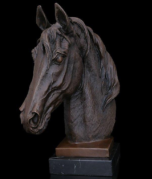 【樸緻精品】歐式居家擺設 馬頭 高貴典雅 客廳擺設 銅雕 收藏品（GA-0941） 