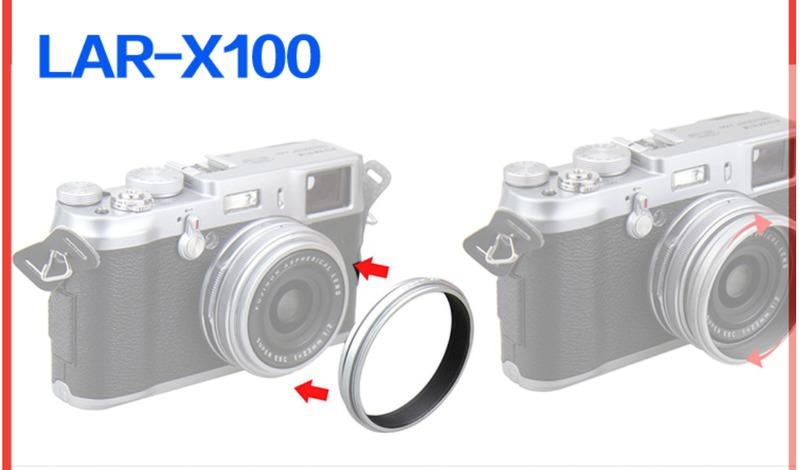 Fujifilm富士X100T X100s X100F X70濾鏡轉接環LAR-x100可裝49mmUV鏡CPL偏光鏡 