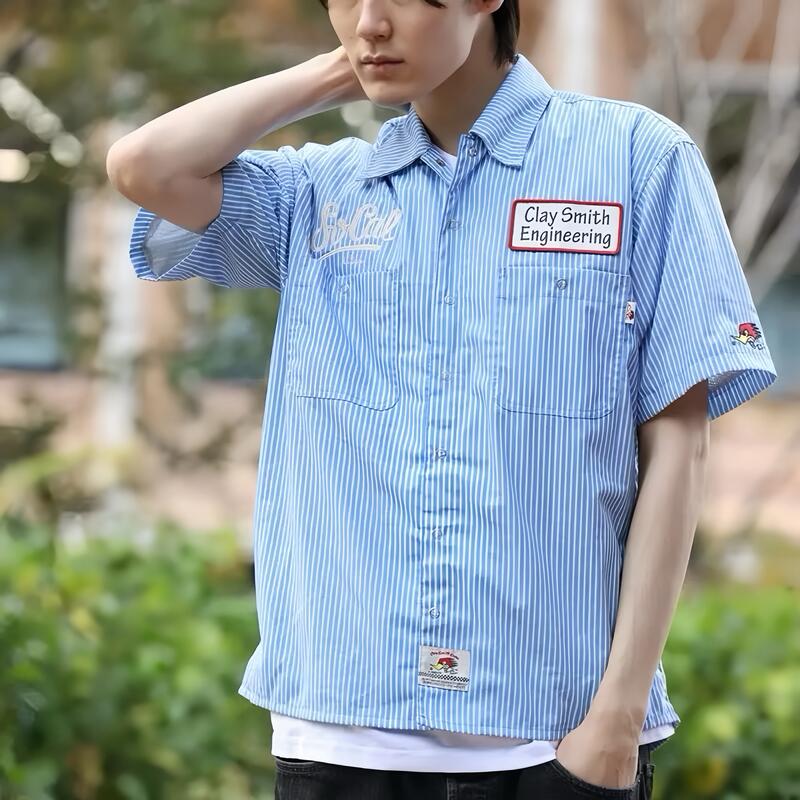-開關倉庫- claysmith 叼煙鷹 電繡 護具 短袖 襯衫 CSY-3904 