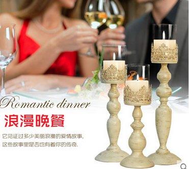 《超浪漫》歐式燭台 燭光晚餐道具 浪漫婚慶 復古鐵藝燭臺擺件 美式蠟燭台
