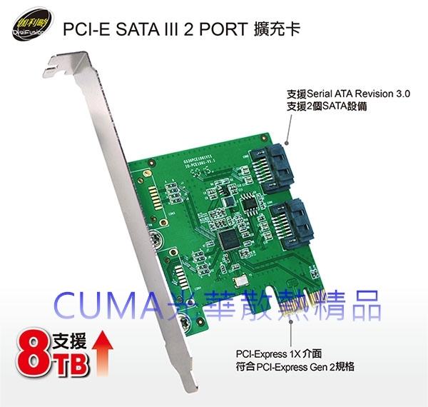 光華CUMA散熱精品*伽利略 PES320A PCI-E 擴充 SATA III x2 PORT 擴充卡/~現貨