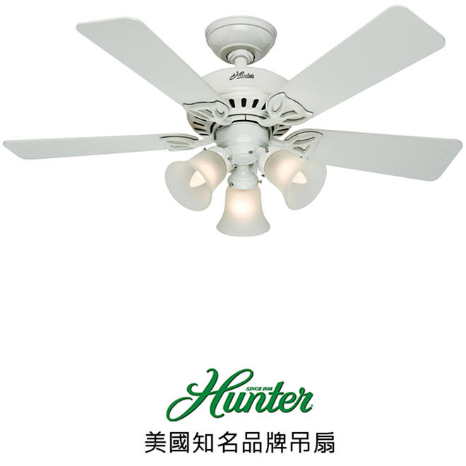 [Top Fan] Hunter Beacon Hill 42英吋吊扇附燈(53081)白色 適用於110V電壓