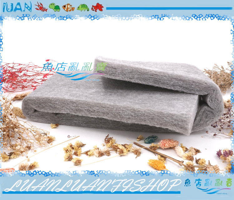 【魚店亂亂賣】LUAN嚴選 竹炭棉100x11x2.5cm(上部過濾)活性碳棉/除色除臭，增加水質透明度