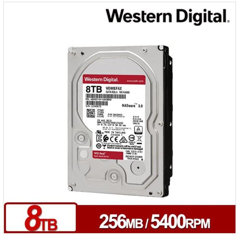 (預購商品)WD紅標4T 6T 8T 10T 10TB NAS硬碟WD40EFAX WD60EFAX WD80EFBX