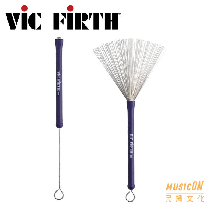 缺【民揚樂器】爵士鼓鼓刷 VIC FIRTH HB 紫 Heritag Brush 不鏽鋼 美製