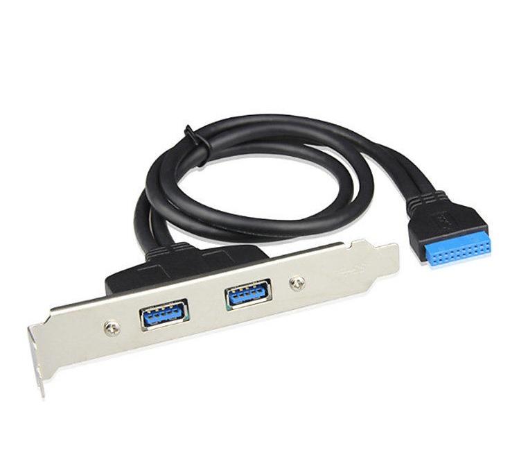 19Pin轉USB3.0 兩孔擴展卡 後置面板 20Pin轉USB3.0 2PORT 附檔板 (A082)