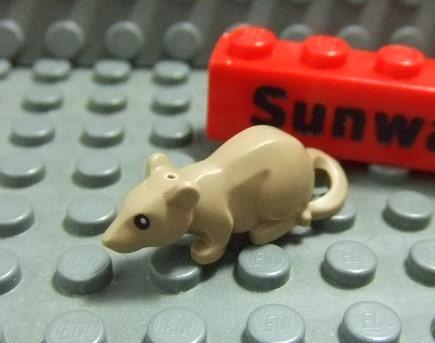 【積木2010】樂高 LEGO 深沙色 老鼠 / 動物 36756pb01 (Dark Tan)