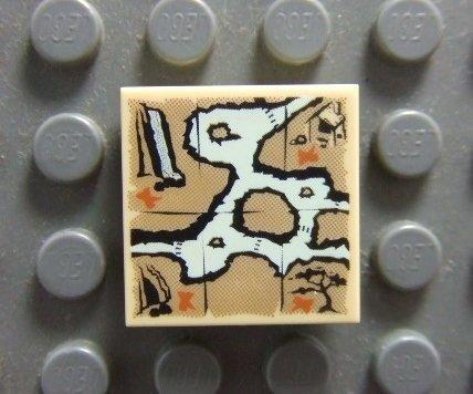【積木2010】樂高 LEGO 地圖 / 瀑布 河流 地圖 / 道具 印刷磚片 2X2 Tile
