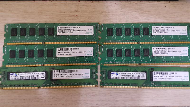 Apacer 宇瞻 4GB ECC DDR3 1333 PC3-10600 三星