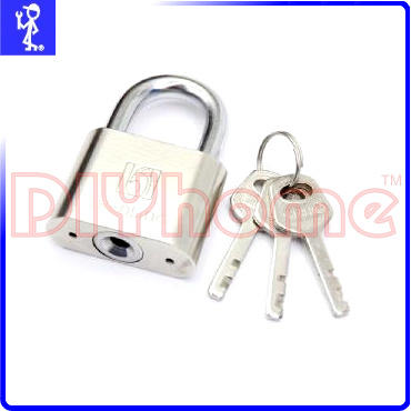 [DIYhome] 不鏽鋼鎖掛鎖通開掛鎖 標準和長型二款可選 白鐵冷凍鎖 鎖頭 附3支鑰匙 Y95009+