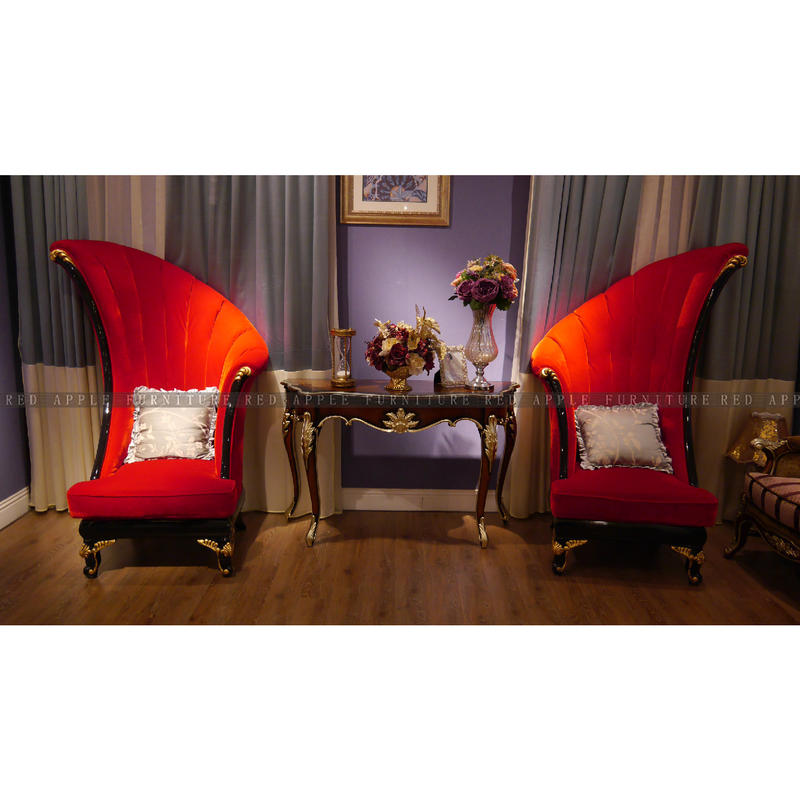 [紅蘋果傢俱]MDS-001 形象椅 新古典 造型 絨布 形象椅 休閒椅 現代 歐式 法式