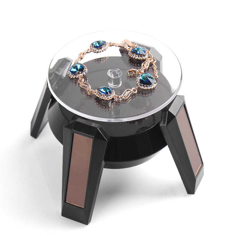 帶燈-旋轉太陽能展示架 手鐲手錶手機玉器珠寶首飾品展示架