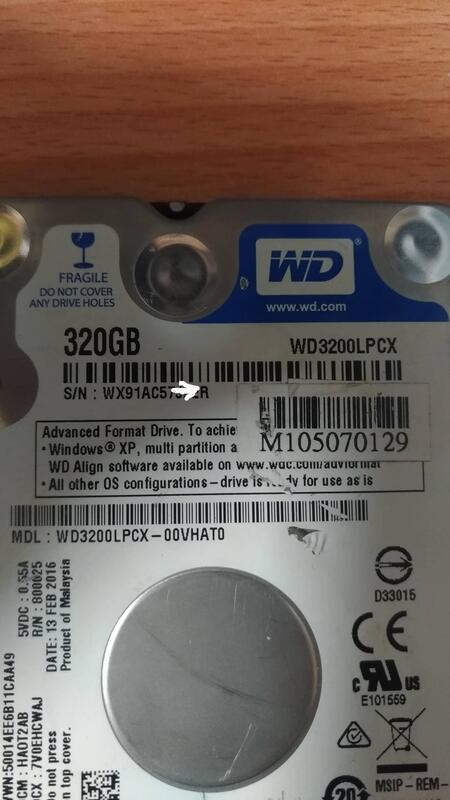 ㊣1193㊣ WD3200LPCX WD3200BEVT 320G  2.5吋  硬碟 HD 可議價