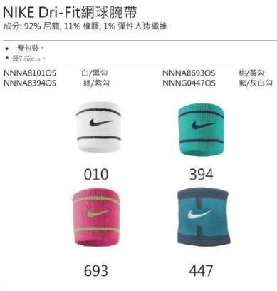 【n0900台灣健立最便宜】2017 NIKE DRI‐FIT快速排汗網球腕帶 NNNA8101OS(多選一)