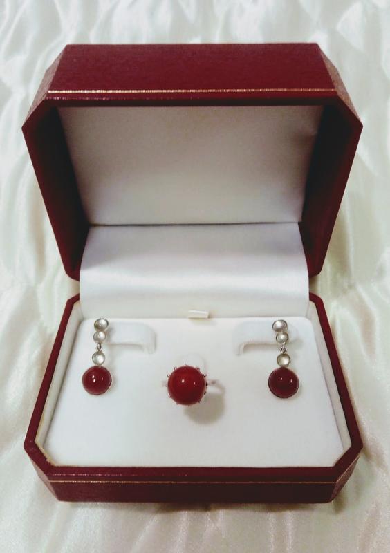 全新 二合一  質感紅色皮革 珠寶收納盒  耳環盒戒指盒 珠寶首飾盒