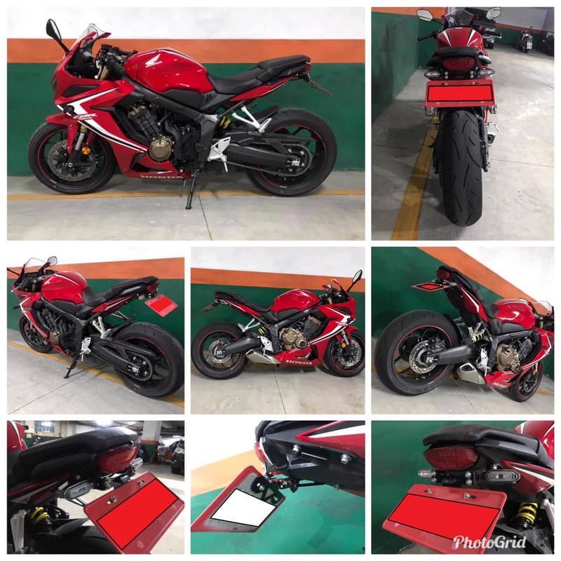 【普龍貢-實體店面】鬍鬚牌 CBR650R CB650R 白鐵短牌架 牌架是黑色