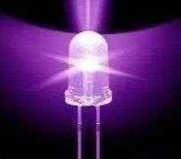 5MM 白發紫光 發光二極體 紫色LED 驗鈔燈 長腳 (40個一拍)