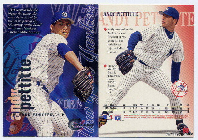 洋基王牌左投 Andy Pettitte 1996 Circa #68