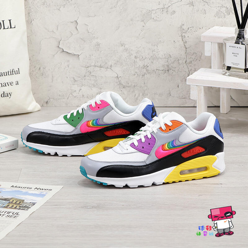 球鞋補習班6折特價NIKE AIR MAX 90 BETRUE RAIBOW 彩虹炫彩男女CJ5482